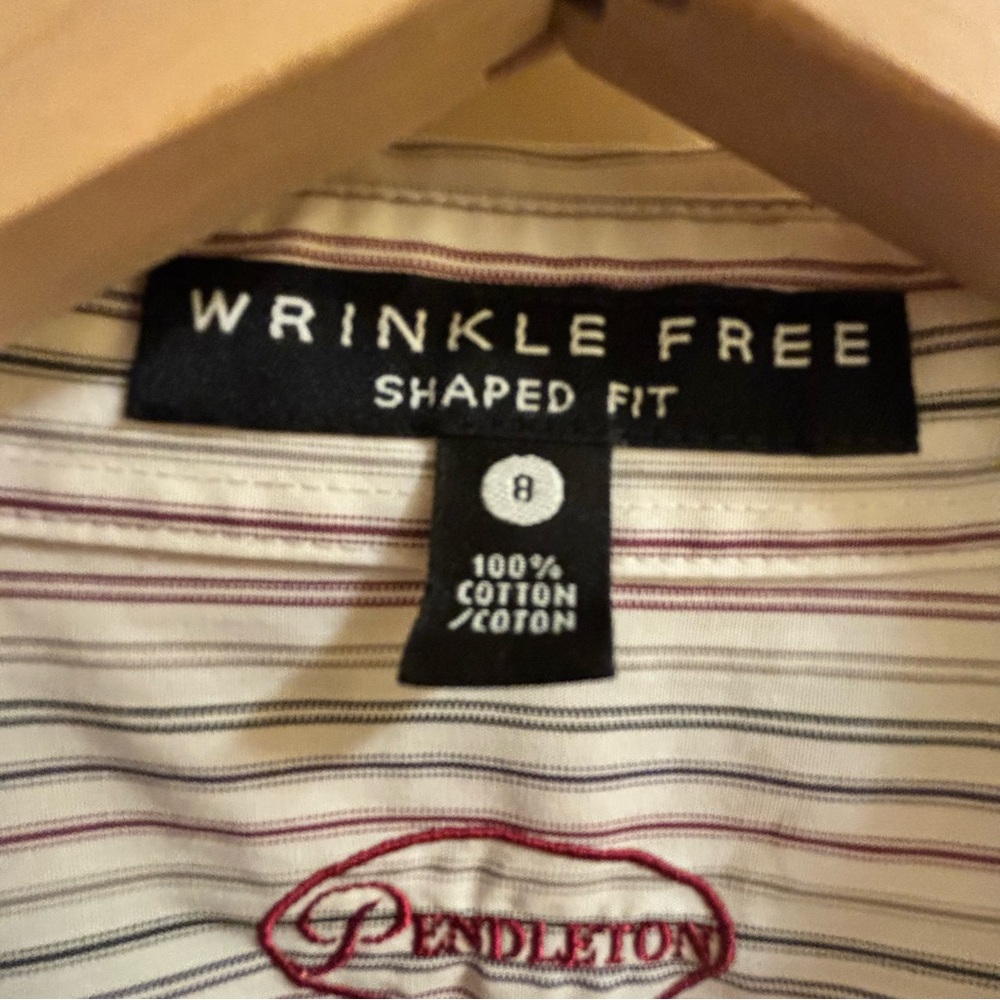 Pendleton striped button-down blouse with decorat… - image 4